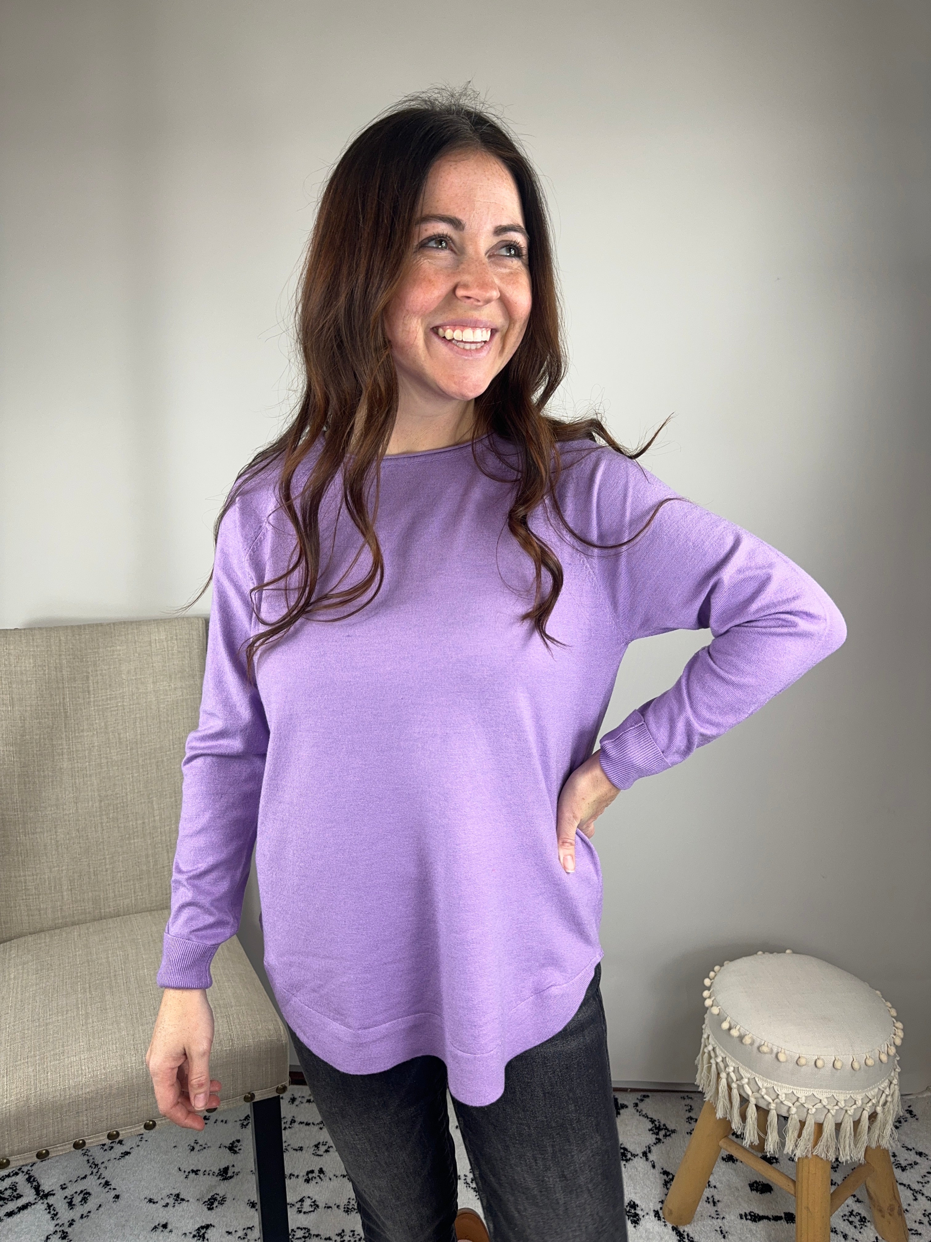 Lavender clearance pullover sweater